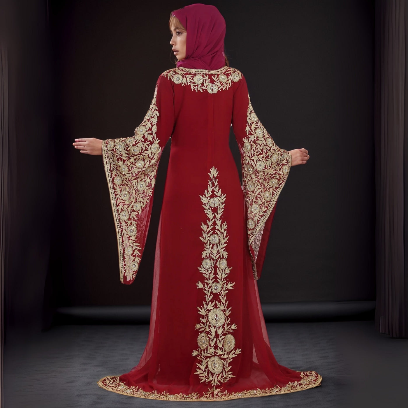 Emerald Moroccan Kaftan Gown
