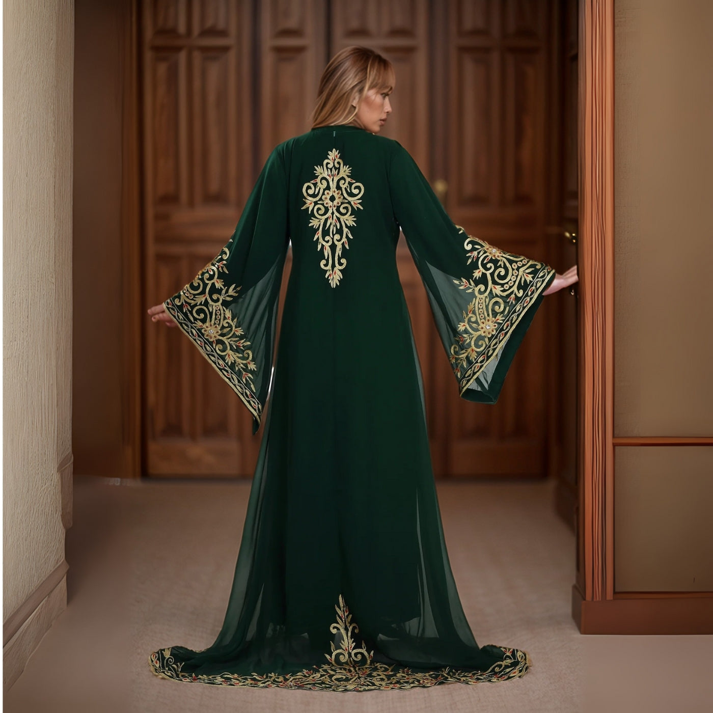 Emerald Moroccan Kaftan Gown