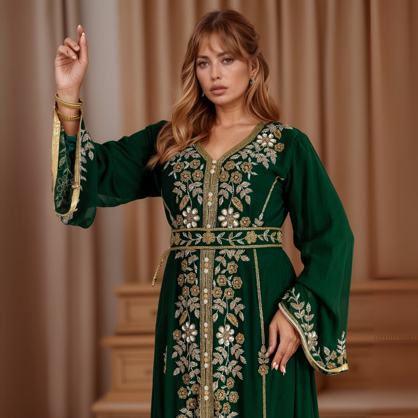 Emerald Majesty Moroccan Kaftan