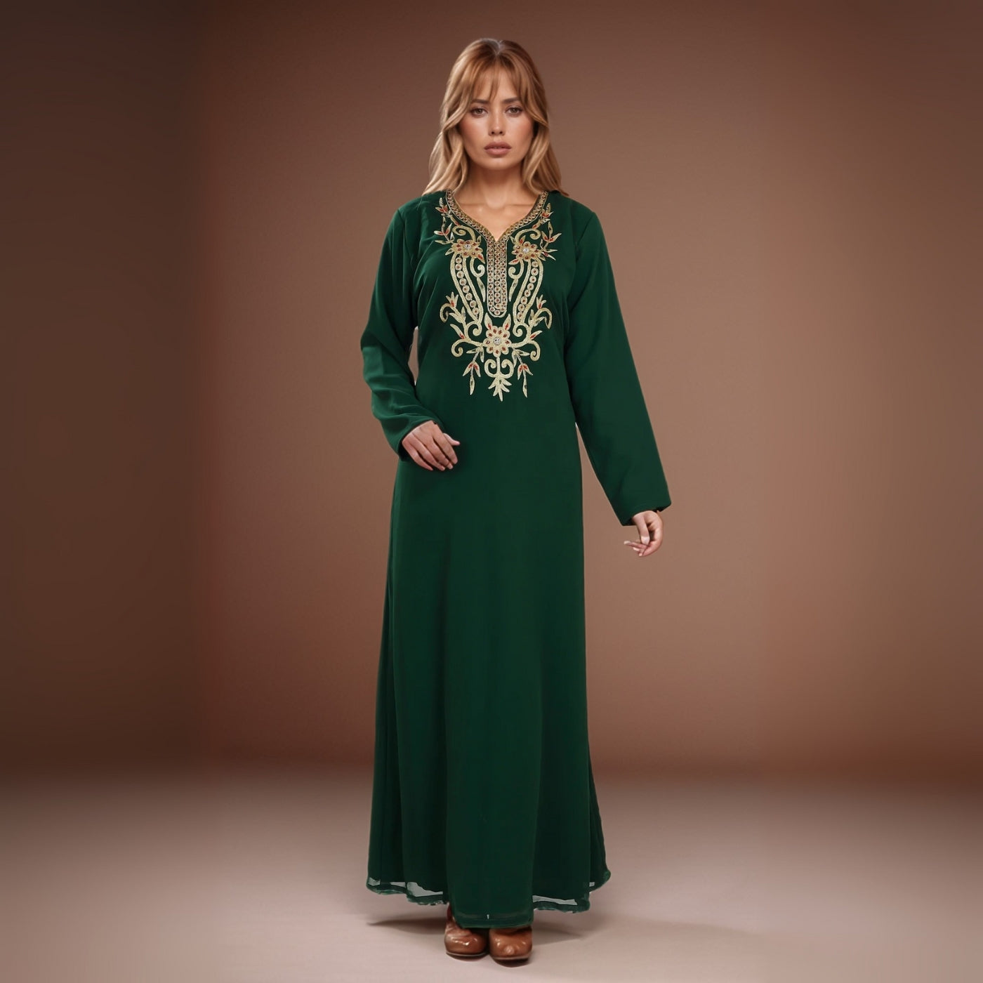 Emerald Moroccan Kaftan Gown