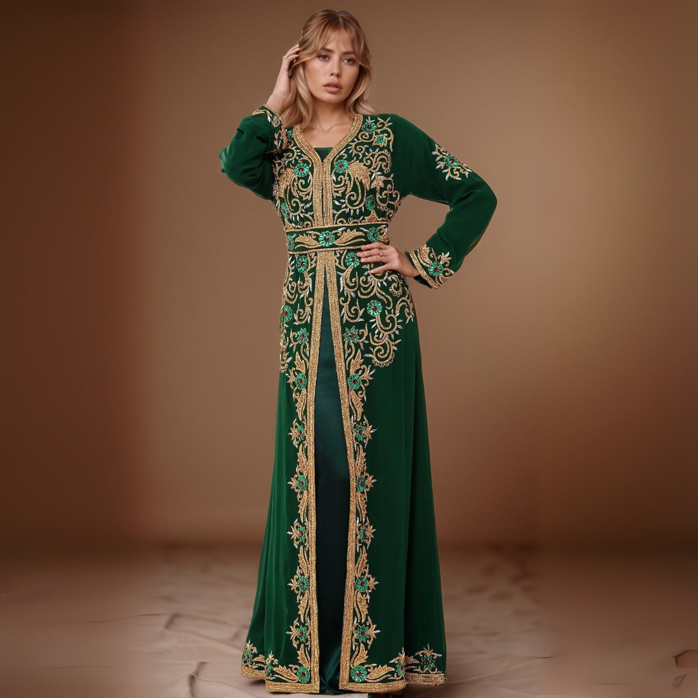 Emerald Elegance Kaftan