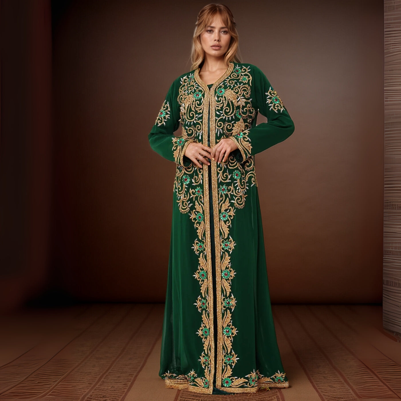 Emerald Elegance Kaftan
