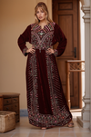 Palestinian Burgundy Velvet Thobe