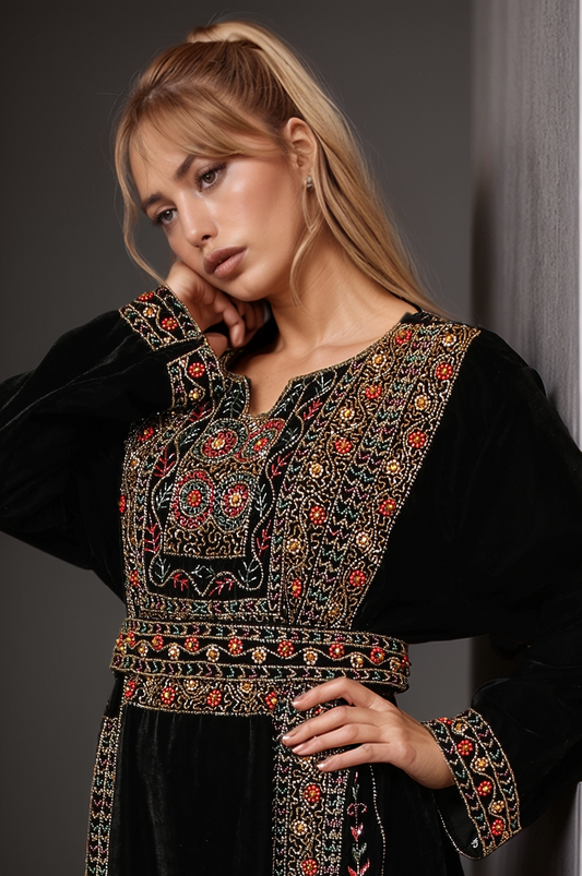 Heritage Black Velvet Thobe