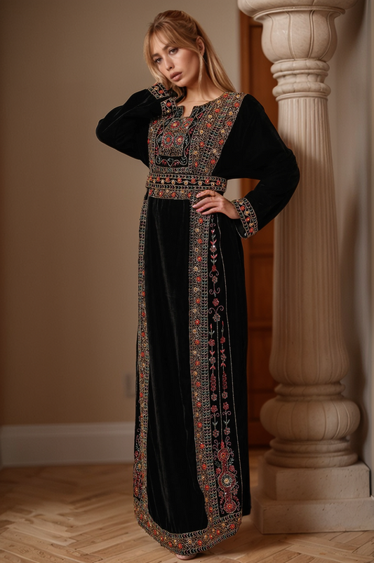 Heritage Black Velvet Thobe
