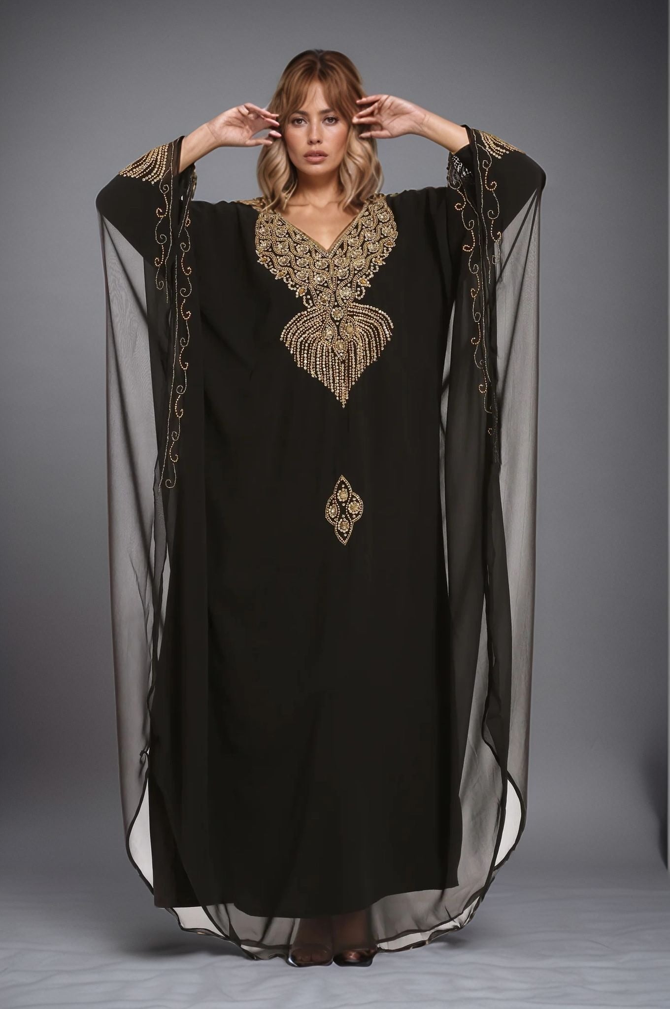 Opulent Black Gold Kaftan