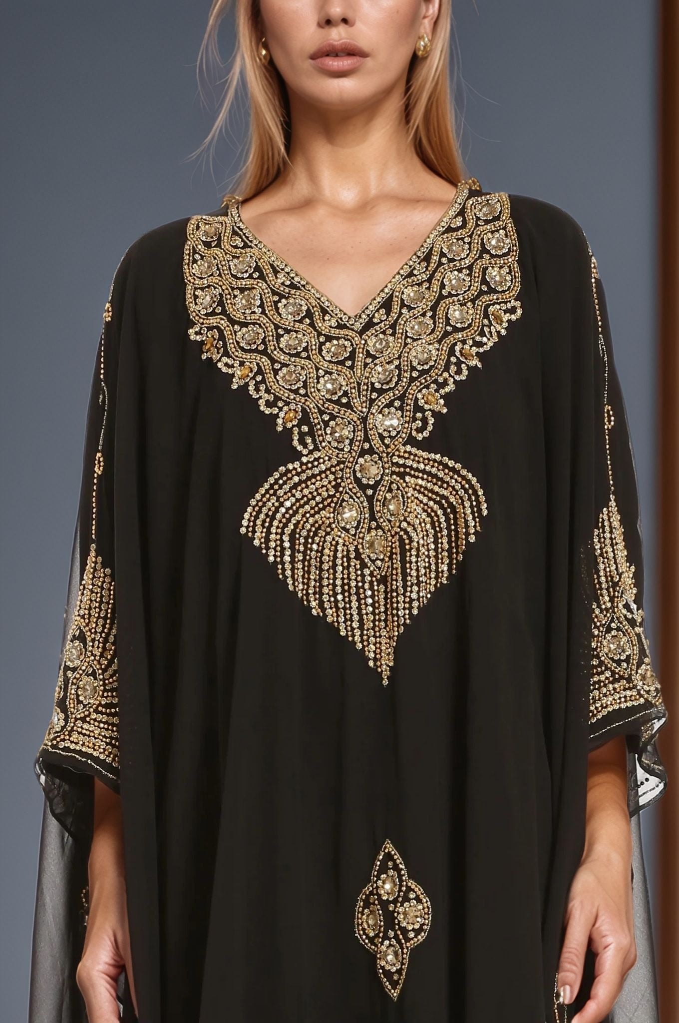 Opulent Black Gold Kaftan