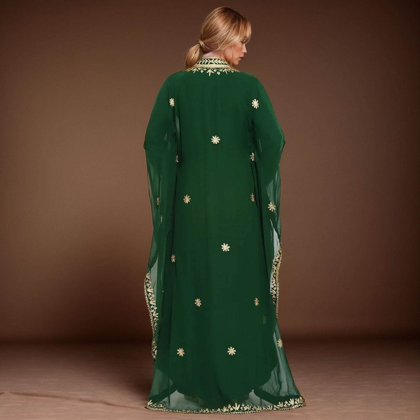 Emerald Elegance Kaftan Abaya