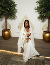 IQRA BOUTIQUE White Morrocan Kaftan wedding & Ramdan Dress for women
