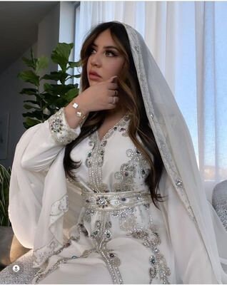 Off-White Moroccan Dubai kaftan Farasha African Attire Bridesmaid Arabic party wear Wedding kaftan Formal