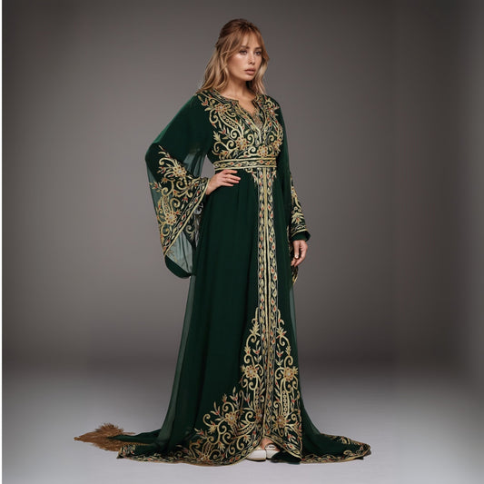 Emerald Moroccan Kaftan Gown