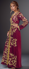 Regal Burgundy Moroccan Kaftan