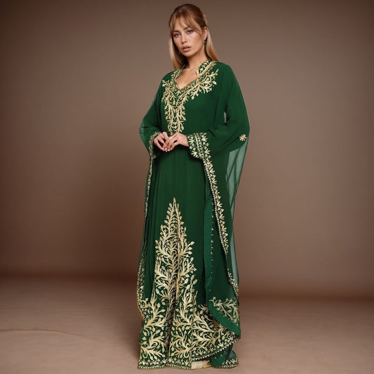 Emerald Elegance Kaftan Abaya