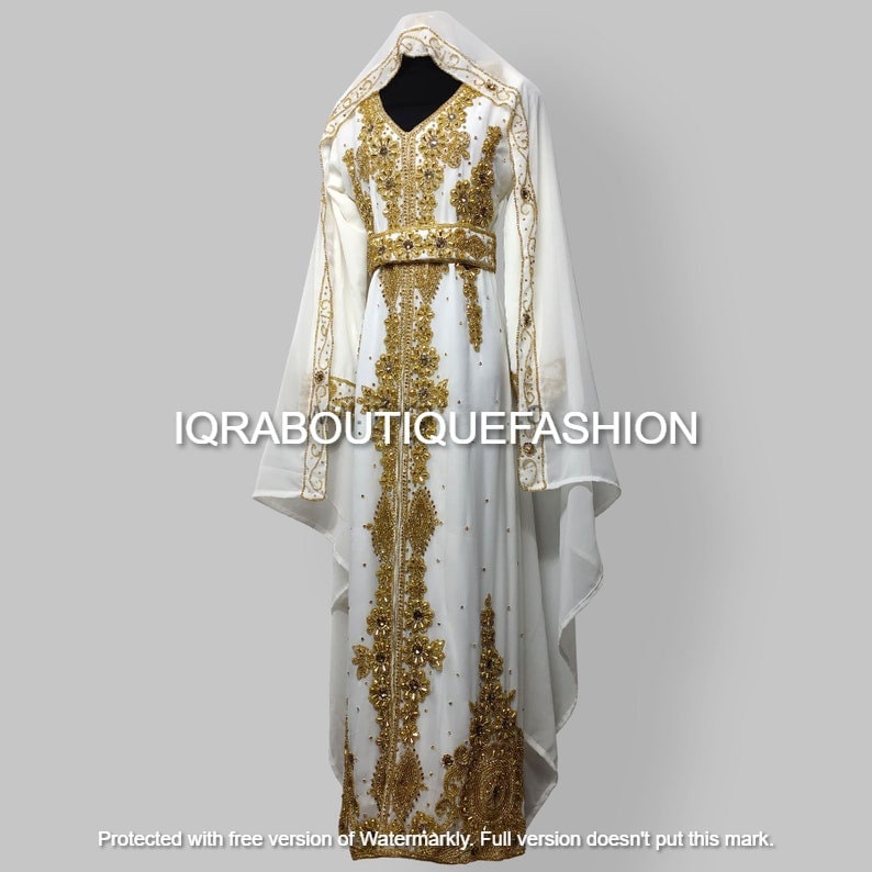 New white women kaftan Arabic dress