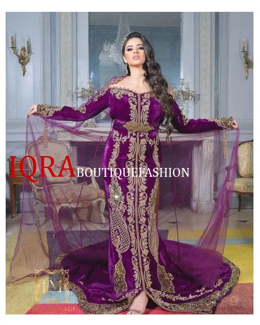 Dubai Kaftan Arabic Moroccan Abaya Maxi Hand Beaded Caftan