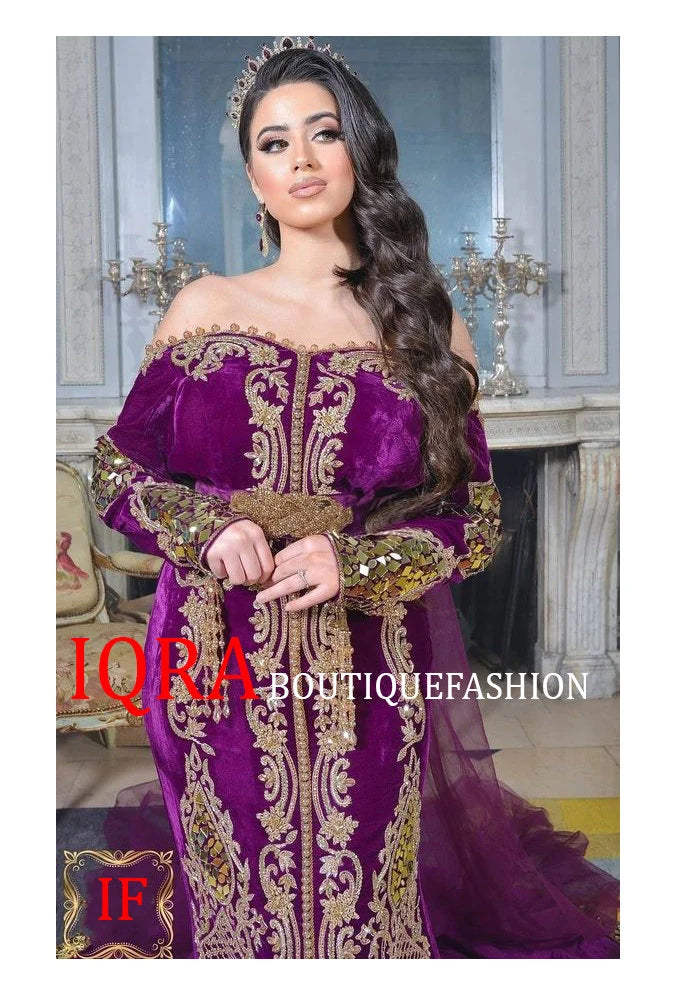 Dubai Kaftan Arabic Moroccan Abaya Maxi Hand Beaded Caftan